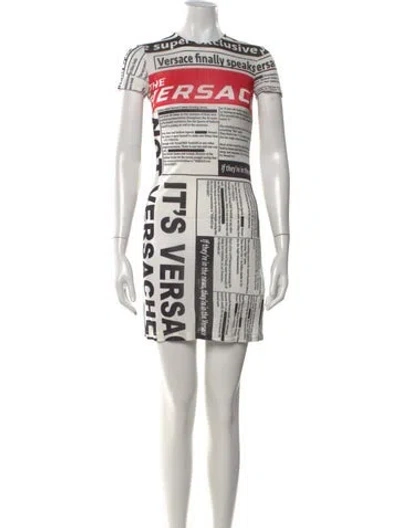 Pre-owned Versace 2018 Mini Dress In White