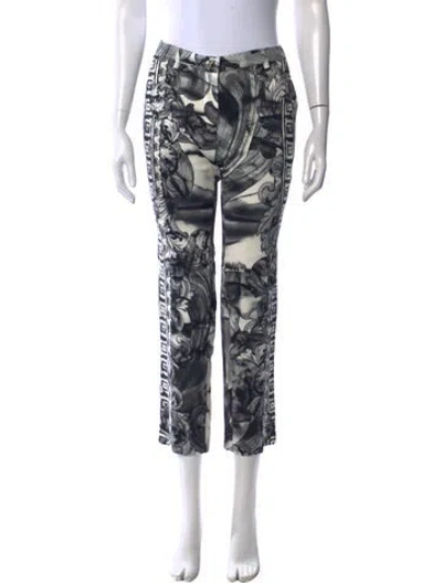 Pre-owned Versace 2018 Straight Leg Pants In Grey/neutrals