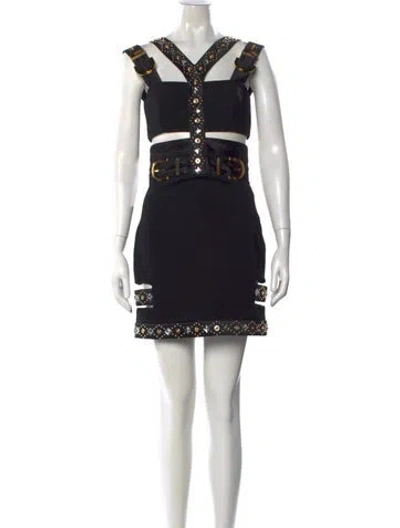 Pre-owned Versace 2019 Mini Dress In Black