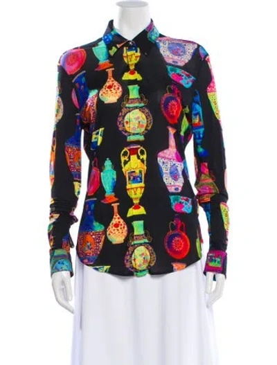 Pre-owned Versace 2019 Printed Top In Black