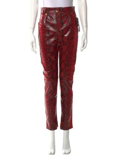 Pre-owned Versace 2019 Skinny Leg Pants W/ Tags In Red