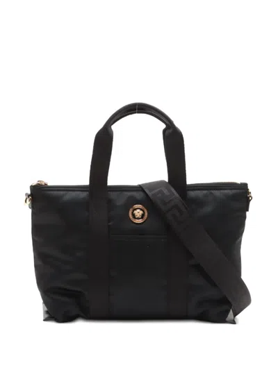 Pre-owned Versace 2020-2024 Medusa Two-way Tote Bag In Black