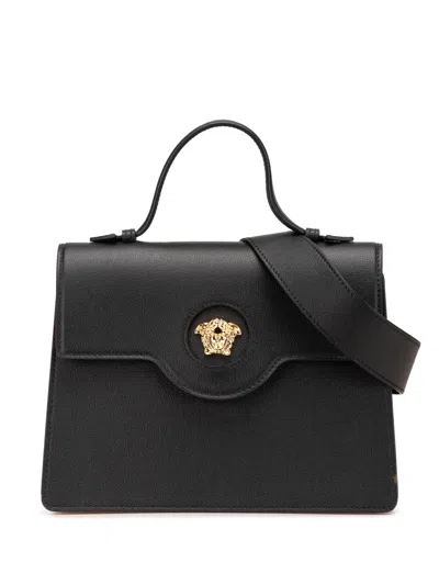 Pre-owned Versace 2021-2024 Leather La Medusa Top Handle Flap Satchel
