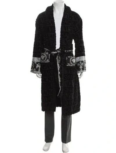 Pre-owned Versace 2022 Medusa Insignia Robe In Black