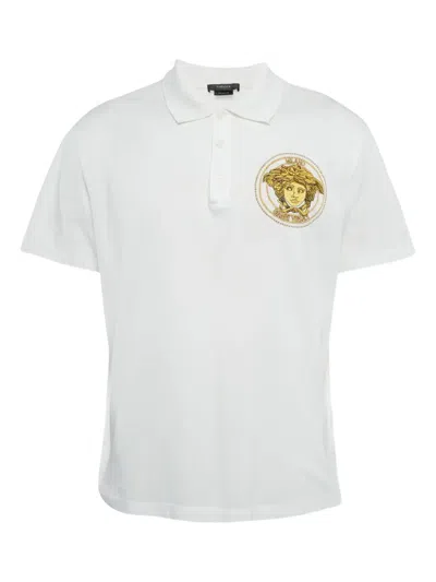 Pre-owned Versace 2023 Medusa Head-embroidered Polo Shirt