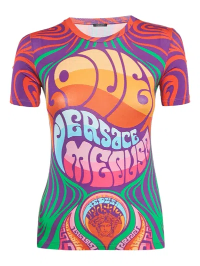 Pre-owned Versace 2024 Medusa Music T-shirt In Purple
