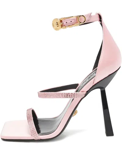 Pre-owned Versace 2024 Satin Rhinestone Sandals