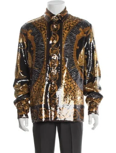 Pre-owned Versace 2025 Printed Jacket W/ Tags In Black