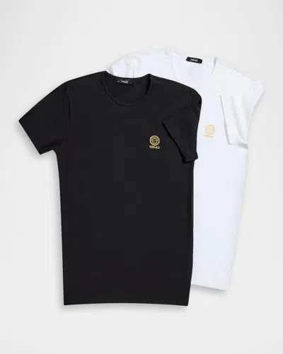 Versace 2-pack Medusa Logo Jersey T-shirt In Black