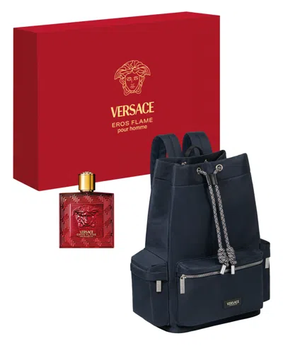 Versace 2-piece Eros Flame Eau De Parfum Summer Set With Backpack In Transparent