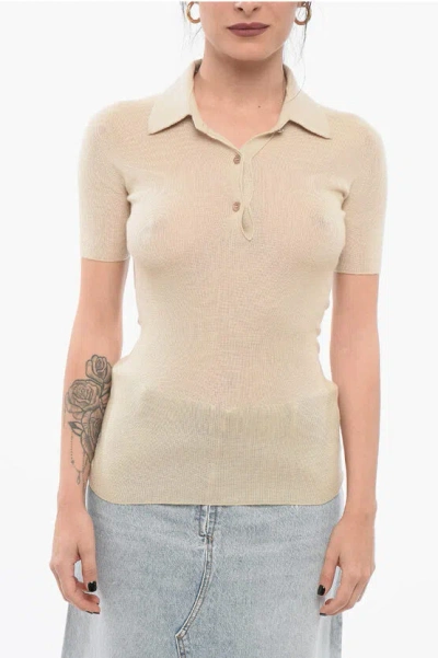 Versace 3-button Cashmere Blend Polo