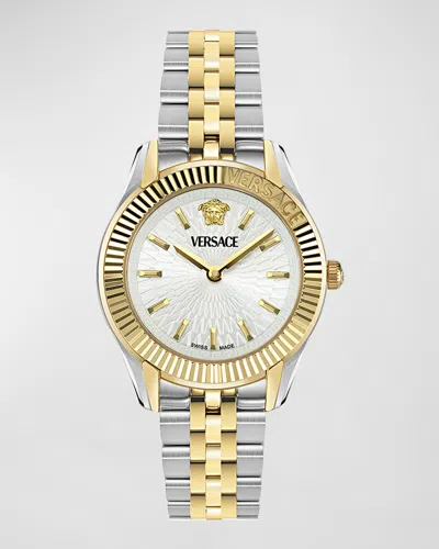 Versace 30mm Greca Time Watch With Bracelet Strap, Two Tone