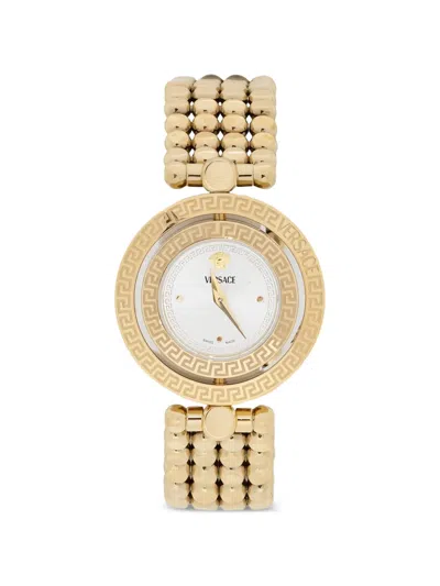 Versace 라운드 페이스 32mm 시계 In Gold
