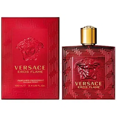 Versace 3.4 oz Eros Flame By Deodorant Spray For Men In Pink/black