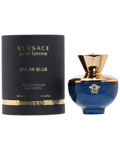 Versace 3.4oz Dylan Blue Pour Femme Eau De Parfum Spray In Transparent