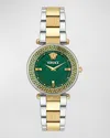 VERSACE 35MM VERSACE REVE WATCH WITH BRACELET STRAP, TWO TONE/GREEN