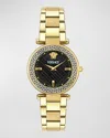 VERSACE 35MM VERSACE REVE WATCH WITH BRACELET STRAP, YELLOW GOLD/BLACK