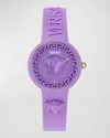 Versace 38mm Medusa Pop Watch With Silicone Strap And Matching Case, Purple In Purple