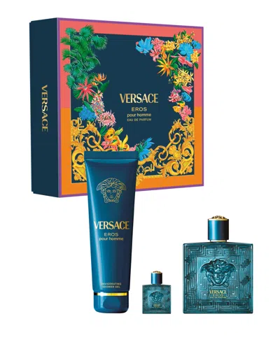 Versace 3-pc. Eros Eau De Parfum Spray And Shower Gel Set In Transparent