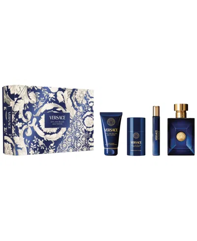 Versace Dylan Blue Pour Homme Eau De Toilette Gift Set ($197 Value) In Transparent