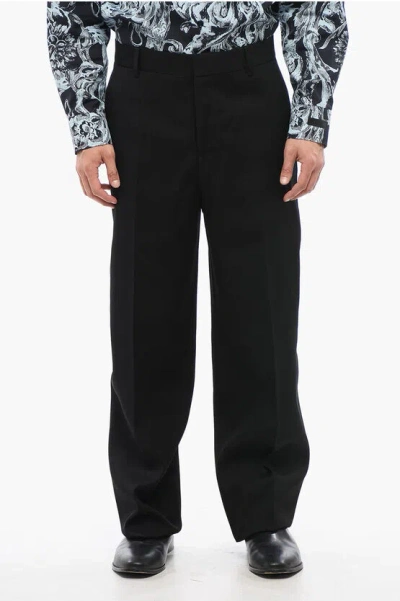 VERSACE 4-POCKETED VIRGIN WOOL PANTS WITH BELT LOOPS