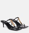 Versace Heel Sandals Metallic Embellishment In Black