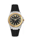 Versace Women's 40mm Chain Reaction Two Tone Stainless Steel & Silicone Strap Watch In Black