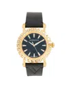 VERSACE 40MM IP GOLDTONE STAINLESS STEEL & LEATHER STRAP WATCH