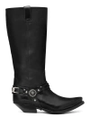 Versace Black Texano Knee-high Tall Boots In Multicolor