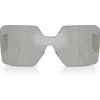 Versace 42mm Square Sunglasses In Silver Mirror