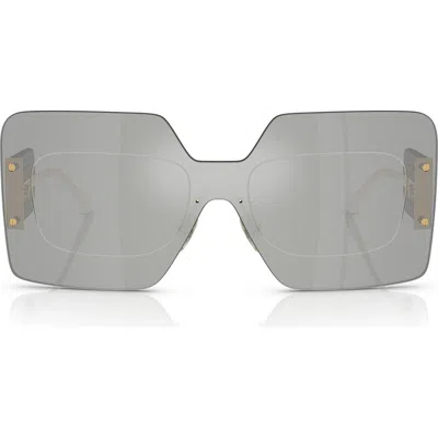 Versace 42mm Square Sunglasses In Silver Mirror