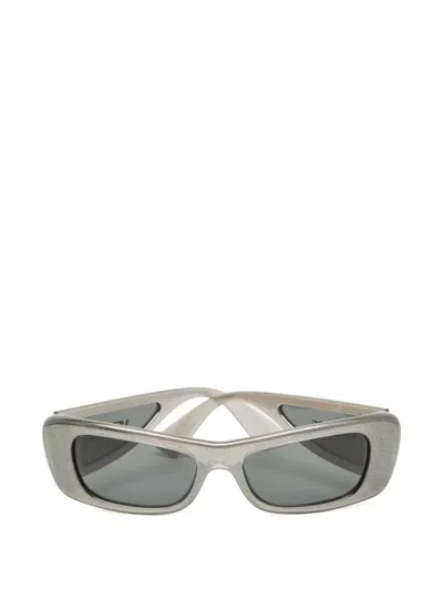 Pre-owned Versace 4481 Logo-print Sunglasses In Gray