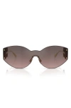 Versace 44mm Irregular Sunglasses In Silver Smoke