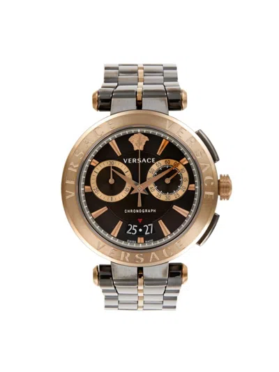 Versace 45mm Two Tone Stainless Steel Bracelet 