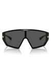 Versace 47mm Irregular Mask Sunglasses In Black