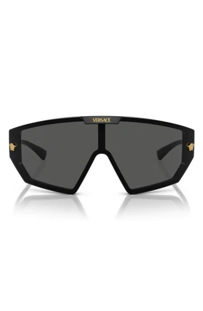 Versace 47mm Irregular Mask Sunglasses In Black