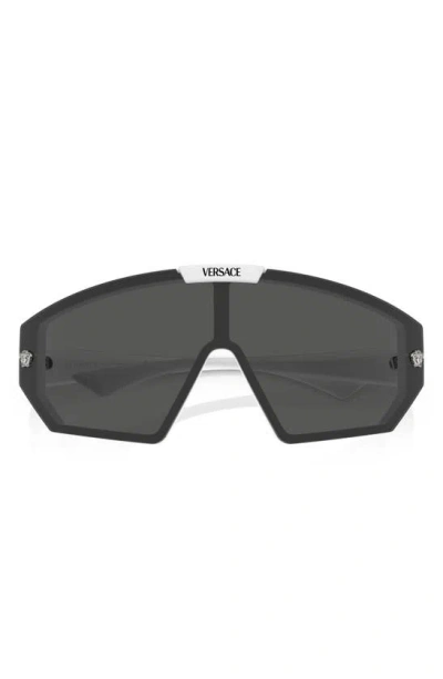 Versace 47mm Irregular Mask Sunglasses In White