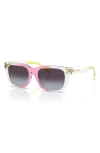 Versace 47mm Small Square Sunglasses In Pink/yellow/grey Gradient