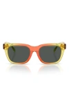 Versace Kids'  47mm Small Square Sunglasses In Yellow/orange/dark Grey