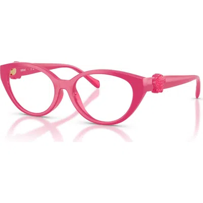 Versace 48mm Cat Eye Optical Glasses In Pink
