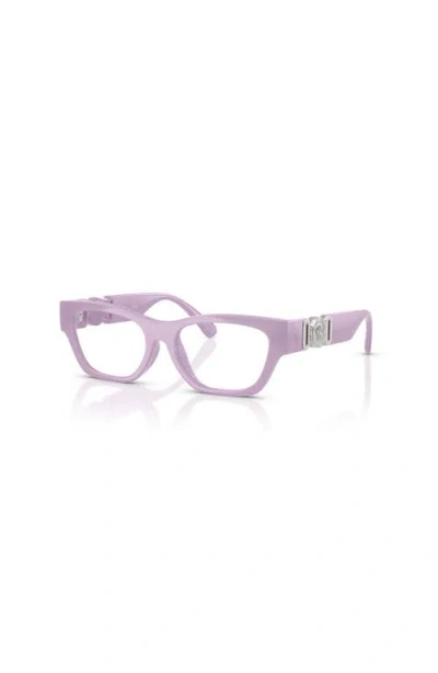 Versace 48mm Round Optical Glasses In Pink