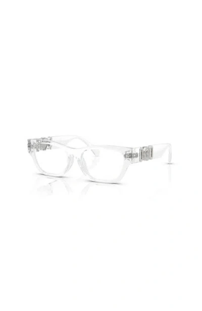 Versace 48mm Round Optical Glasses In Transparent