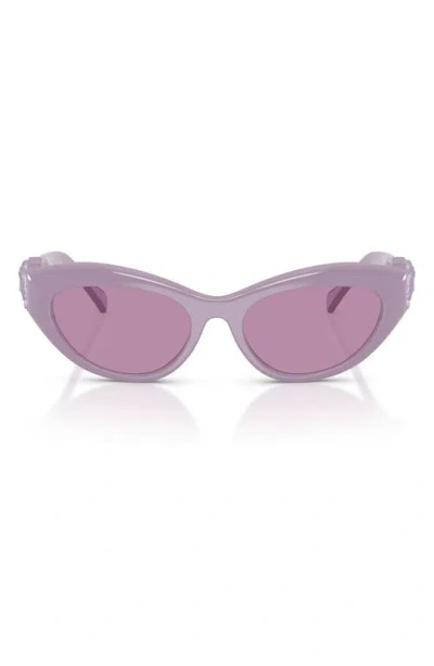 Versace 49mm Small Cat Eye Sunglasses In Lilac