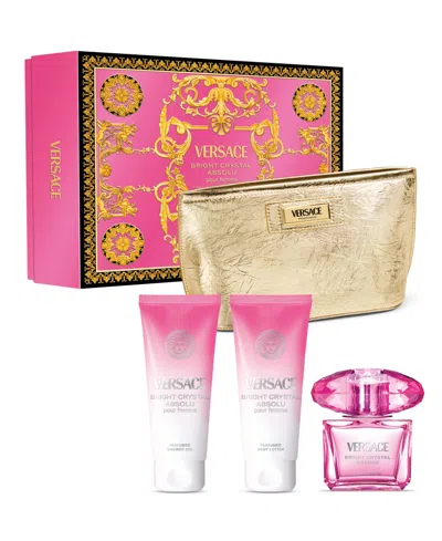 Versace 4-piece Bright Crystal Absolu Eau De Parfum Spray Gift Set In No Color