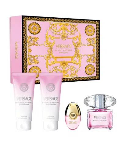 Versace 4-piece Bright Crystal Eau De Toilette Gift Set In Pink