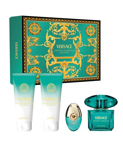 Versace 4-piece Emerald Eau De Parfum Gift Set In Green
