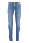 Versace Stretch Denim Slim Fit Jeans In Blue