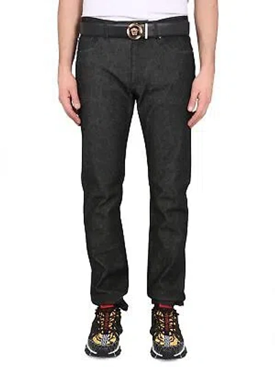 Pre-owned Versace 5-pocket Slim Fit Jeans In Black