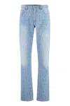 Versace Greek Braid Cable Knit Sweater In Denim