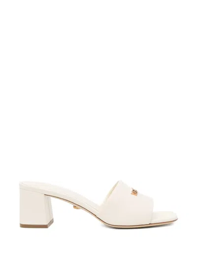 Versace 50mm Logo-embossed Sandals In Neutral